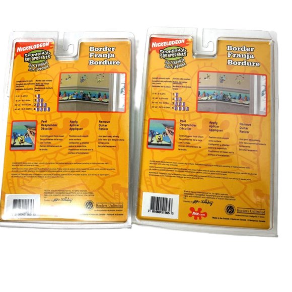 Spongebob Squarepants Removable Wall Border 2 Pkg  NOS NWT - Picture 6 of 11